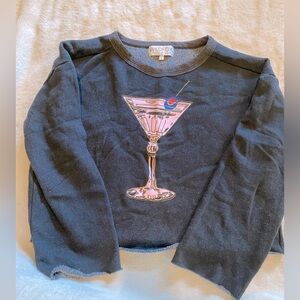 WILDFOX Crop Pullover Martini, Raw Hem and Sleeves